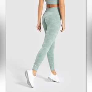 Gymshark Camo Seamless Leggings - Light Green